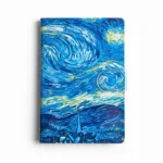 نوتة جيب بتصميم لوحة ليلة النجوم – مقاس 14.5×6.5 سم بغلاف فني أزرق أنيق