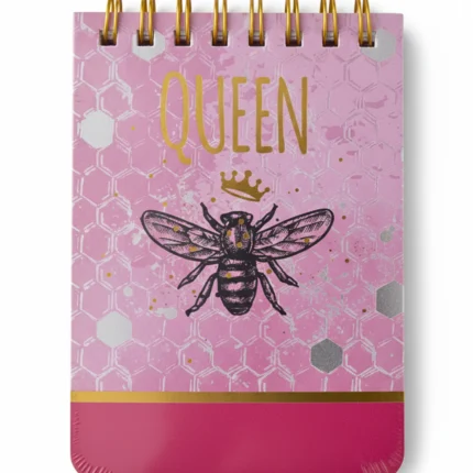 نوت بوك سلك صغيرة مقاس 11×7.5 سم – مفكرة جيب بتصميم Queen ونحلة أنيق للبنات