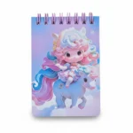 نوت بوك صغيرة سلك هولوجرام 11×7.5 سم – تصميم يونيكورن للأطفال بألوان باستيل جذابة