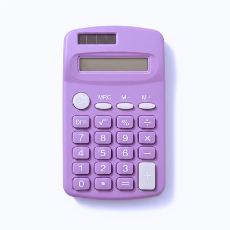 آلة حاسبة صغيرة بحجم الجيب 10 سم × 6 سم – تصميم عملي وخفيف للمكتب والمدرسة