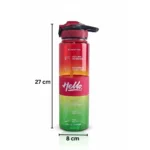 زجاجة مياه 1000 مل مدرجة بسعة 1 لتر – ارتفاع 27 سم وقطر 8 سم – قارورة رياضية بغطاء محكم وتصميم ألوان متدرجة - الصورة 2