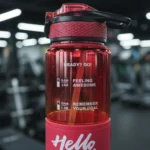 زجاجة مياه 1000 مل مدرجة بسعة 1 لتر – ارتفاع 27 سم وقطر 8 سم – قارورة رياضية بغطاء محكم وتصميم ألوان متدرجة - الصورة 6