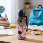 زجاجة مياه 700 مل بتصميم رائد فضاء للأطفال – عبوة رياضية محكمة الغلق مع حزام حمل عملي - الصورة 4