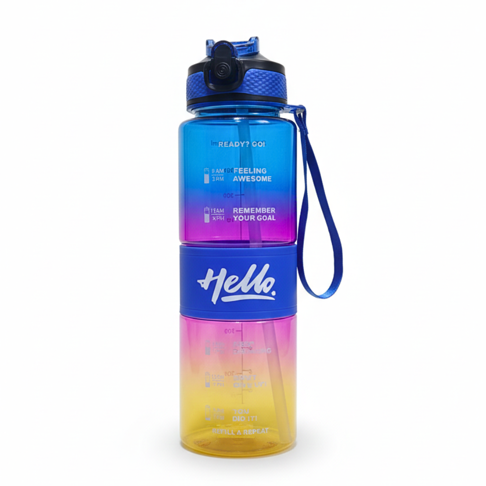 Untitled (Classroom Announcement) - 2026-02-25T222441.246 زجاجة مياه 1000 مل مدرجة بسعة 1 لتر – ارتفاع 27 سم وقطر 8 سم – قارورة رياضية بغطاء محكم وتصميم ألوان متدرجة