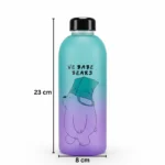زجاجة مياه 1 لتر بلاستيك بتصميم كرتوني جذاب – 1000 مل بغطاء محكم ومقاس 23 سم - الصورة 2