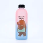 زجاجة مياه 1 لتر للأطفال بتصميم كرتوني جذاب – زجاجة مياة مدرسية بلاستيك 23 سم