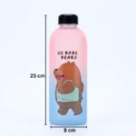 ⁦زجاجة مياه 1 لتر للأطفال بتصميم كرتوني جذاب – زجاجة مياة مدرسية بلاستيك 23 سم⁩ - الصورة ⁦2⁩