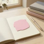 ⁦ستيكي نوت وردي شكل كيوت مقاس 9×7.5 سم – ملاحظات لاصقة مميزة للمكتب والمذاكرة⁩ - الصورة ⁦4⁩