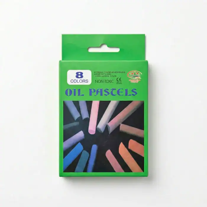 ألوان باستيل زيتي 8 ألوان للأطفال – Oil Pastels غير سامة للرسم والتلوين المدرسي 🎨✨