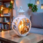 فانوس رمضان الأكريليك المضيء – لون أبيض - هدية رمضانية مثالية تضفي أجواء ساحرة – متعدد الالوان –25*16*10 سم