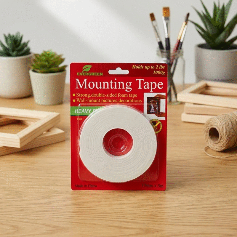 دبل فيس فوم ثقيل التحمل – شريط لاصق مزدوج للحوائط لتعليق الصور والديكورات حتى 2 كجم