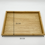 ⁦طقم صواني خشب 3 قطع بتصميم كلاسيك فاخر – صواني تقديم خشبية للضيافة والديكور⁩ - الصورة ⁦2⁩