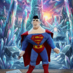 دبدوب سوبرمان قطيفة للأطفال – دبدوب سوبر مان ناعم بطول 45 سم وعرض 21 سم مع كيب أحمر – لعبة شخصيات الأبطال الخارقين - الصورة 2