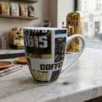 ⁦مج بورسلين قهوة بتصميم Coffee Time سعة 350 مل – كوب قهوة أنيق لعشاق القهوة⁩ - الصورة ⁦3⁩