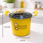 ⁦حلة بطوط قلاية متعددة الاستخدام لقلي البطاطس والدجاج – تصميم كرتوني لطيف مع غطاء زجاجي ومصفاة داخلية⁩ - الصورة ⁦2⁩