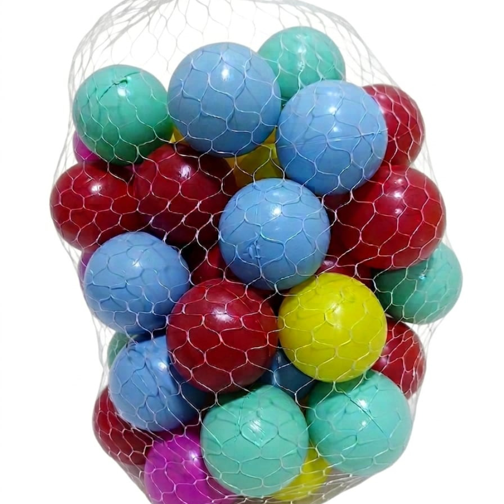 2 شبكة كور ملونة 50 قطعة للأطفال – كرات بلاستيكية خفيفة للعب وحمام الكور