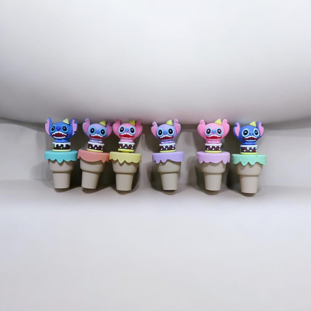 2 قلم تحديد كيوت شكل آيس كريم بشخصية مرحة – 6 ألوان باستيل للمدرسة والمكتب