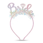 طقم Bride ألوان قوس قزح جليتر 2 قطعة – نظارة وهيد باند بتصميم تاج للعروسة - الصورة 3