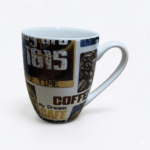 مج بورسلين قهوة بتصميم Coffee Time سعة 350 مل – كوب قهوة أنيق لعشاق القهوة