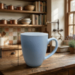 مج ايكيا لبني سعة 300 مللي – كوب سيراميك أنيق للقهوة والشاي بتصميم عصري مخطط - الصورة 3