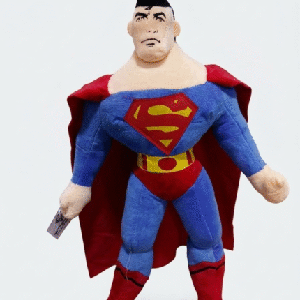 دمية سوبرمان قطيفة للأطفال – دبدوب سوبر مان ناعم بطول 45 سم وعرض 21 سم مع كيب أحمر – لعبة شخصيات الأبطال الخارقين