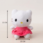 دمية كيتي قطيفة لطيفة للأطفال – ارتفاع 21 سم وعرض 20 سم | لعبة قطيفة ناعمة لهدايا البنات والأطفال - الصورة 4