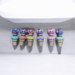 قلم تحديد كيوت شكل آيس كريم بشخصية مرحة – 6 ألوان باستيل للمدرسة والمكتب - الصورة 4