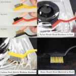 ⁦طقم فرش تنظيف سلكية 3 قطع لإزالة الصدأ وتنظيف المعادن والبوتاجاز والأدوات الصلبة⁩ - الصورة ⁦5⁩