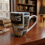 ⁦مج بورسلين قهوة بتصميم Coffee Time سعة 350 مل – كوب قهوة أنيق لعشاق القهوة⁩ - الصورة ⁦4⁩