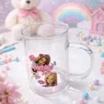 ⁦كوب زجاج باربي شفاف أنيق – شوب زجاجي بتصميم Barbie مناسب للقهوة والعصائر للاستخدام اليومي⁩ - الصورة ⁦4⁩