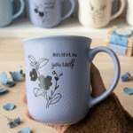 مج بورسلين أنيق برسومات زهور – كوب قهوة وشاي سيراميك بتصميم عصري للمطبخ والهدايا - الصورة 4