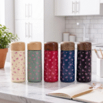 ⁦مج حراري صغير 150 مل بغطاء خشبي أنيق – كوب حراري للمشروبات الساخنة والباردة بتصميم مميز⁩ - الصورة ⁦4⁩