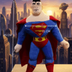 دبدوب سوبرمان قطيفة للأطفال – دبدوب سوبر مان ناعم بطول 45 سم وعرض 21 سم مع كيب أحمر – لعبة شخصيات الأبطال الخارقين - الصورة 4