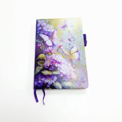 نوت استيك بتصميم فراشات وزهور ملونة مقاس 21×14 سم – نوت بوك أنيق للمذاكرة والتخطيط اليومي