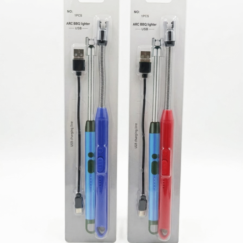 ولاعة كهربائية USB طويلة 26 سم مرنة – ولاعة شحن بدون غاز آمنة للمطبخ والشواء