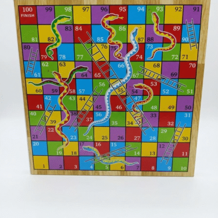 لوحة لعبة السلم والثعبان خشب 30×30 سم – لعبة عائلية تعليمية ممتعة للأطفال والكبار