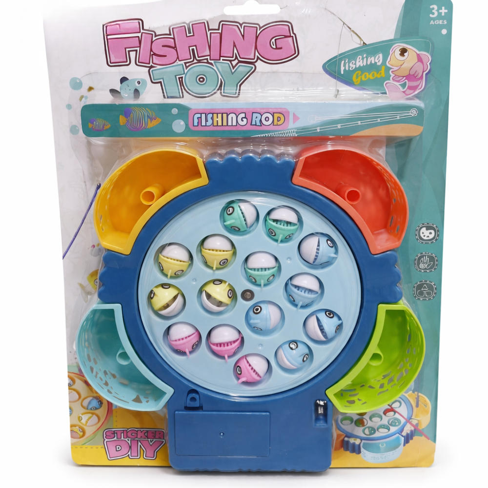 4 لعبة صيد السمك للأطفال 19×21 سم – Fishing Toy دوارة تعليمية ممتعة + 2 سنارة
