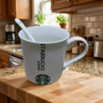 مج قهوة بورسلين بتصميم ستاربكس – كوب قهوة أنيق لعشاق القهوة 350 مل - الصورة 4