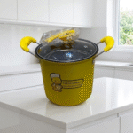 ⁦حلة بطوط قلاية متعددة الاستخدام لقلي البطاطس والدجاج – تصميم كرتوني لطيف مع غطاء زجاجي ومصفاة داخلية⁩ - الصورة ⁦5⁩