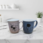 مج بورسلين أنيق برسومات زهور – كوب قهوة وشاي سيراميك بتصميم عصري للمطبخ والهدايا - الصورة 5