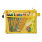 ⁦مقلمة شبك شفافة بسوستة عملية مقاس 17×24 سم – حافظة أقلام متعددة الاستخدامات بألوان مختلفة⁩ - الصورة ⁦3⁩