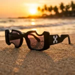 ⁦نظارة شمسية مربعة سوداء بتصميم عصري جريء – إطار سميك وعدسات داكنة ستايل فاخر Unisex⁩ - الصورة ⁦3⁩