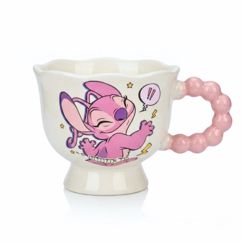 مج بورسلين ستيتش 300 ملي – كوب كرتوني بتصميم لطيف ومقبض مميز للهدايا والاستخدام اليومي