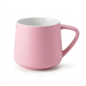 مج بورسلين بينك 350 مل – كوب قهوة سيراميك بتصميم عصري أنيق للاستخدام اليومي والهدايا