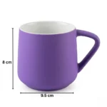 ⁦مج بورسلين بنفسجي مطفي سعة 350 مل – كوب قهوة وشاي بتصميم عصري أنيق للمكتب والمنزل⁩ - الصورة ⁦2⁩