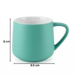 ⁦مج بورسلين أخضر فيروزي 350 مل | كوب قهوة وشاي عملي بتصميم مودرن للمطبخ والمكتب⁩ - الصورة ⁦2⁩