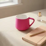 ⁦مج بورسلين فوشيا 350 مل – كوب قهوة أنيق⁩ - الصورة ⁦3⁩