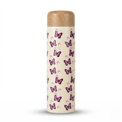 مج حراري 250 مل بتصميم فراشات أنيق – كوب قهوة عملي للسفر والعمل