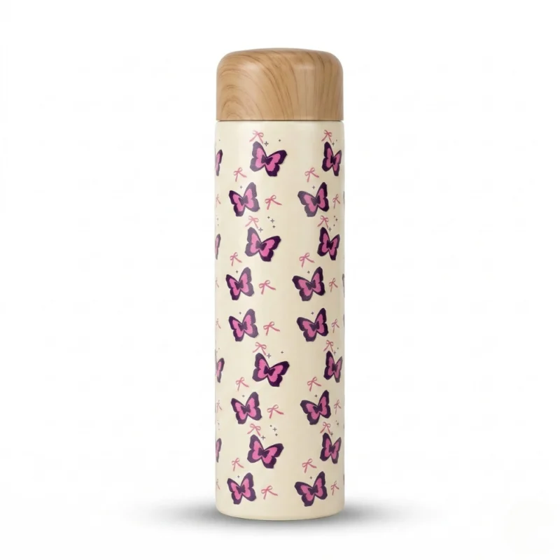 مج حراري 250 مل بتصميم فراشات أنيق – كوب قهوة عملي للسفر والعمل