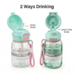 ⁦زجاجة مياه للأطفال 680 مل بغطاء محكم وشفاط – زجاجة شرب مدرسية عملية بتصميم جذاب⁩ - الصورة ⁦9⁩